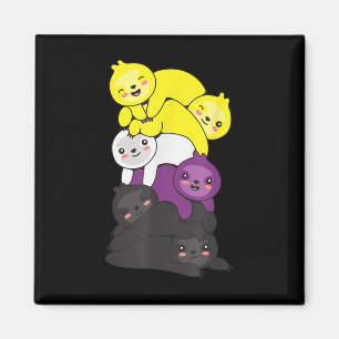 Nonbinary Flag Non Binary Pride Lgbtq Sloth _1  Magnet