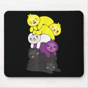 Nonbinary Flag Non Binary Pride Lgbtq Sloth _1 Mouse Mat