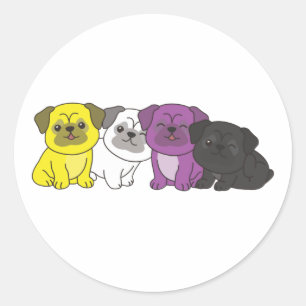 Nonbinary Flag Pug Pride Lgbtq Cute Dogs Classic R Round Sticker