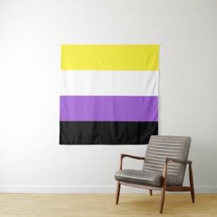 Nonbinary Flag Square LGBT Tapestry