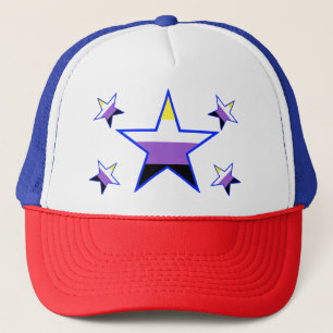 Nonbinary Flag Stars Trucker Hat