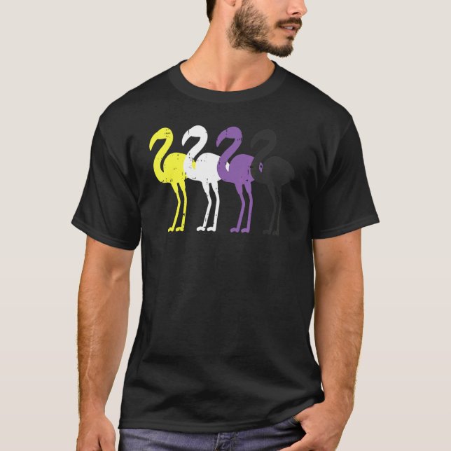 Nonbinary Flamingo Non Binary Enby Nb Pride Flag A T-Shirt (Front)