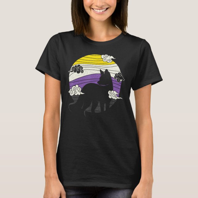 Nonbinary Fox Genderqueer Non-binary pride clothes T-Shirt (Front)