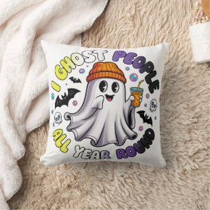 Nonbinary Funny Halloween – I Ghost People Cushion