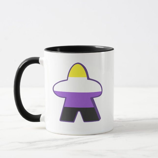 Nonbinary Gamer Meeple Mug (Left)