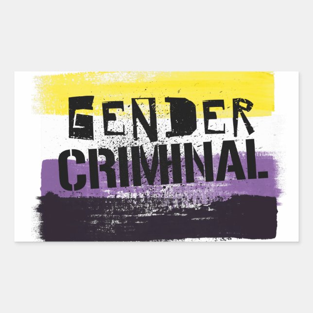 Nonbinary Gender Criminal Rectangular Sticker (Front)
