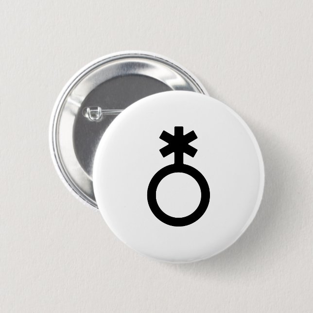 Nonbinary Gender Symbol 6 Cm Round Badge (Front & Back)