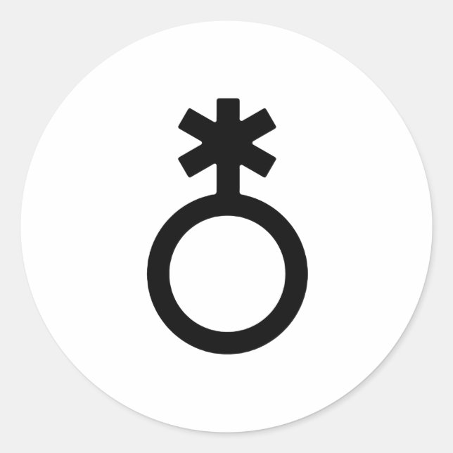 Nonbinary Gender Symbol Classic Round Sticker (Front)