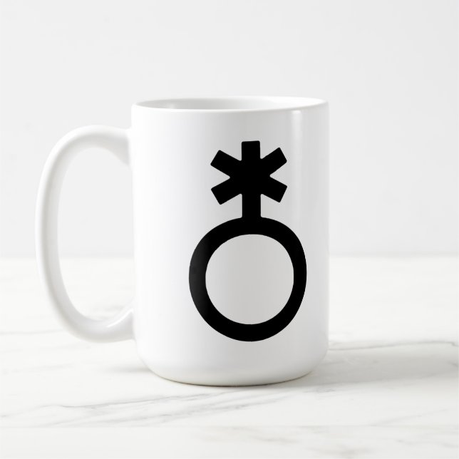 Nonbinary Gender Symbol Coffee Mug (Left)