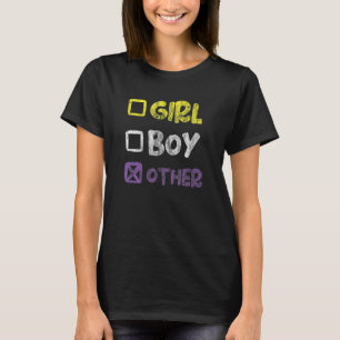 Nonbinary Girl Boy Other Non Binary Lgbtqia Flag D T-Shirt
