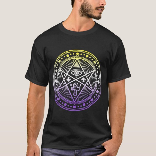 Nonbinary Goth LGBTQ Occult Witchcraft LGBT NB Enb T-Shirt (Front)