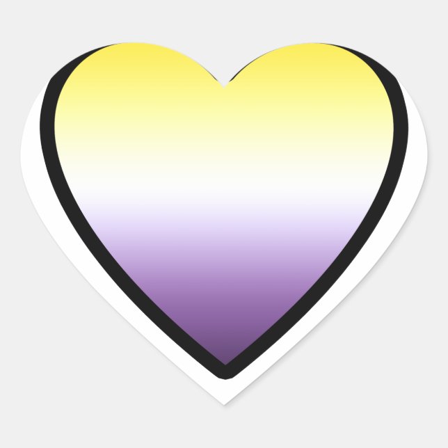 Nonbinary heart  sticker (Front)
