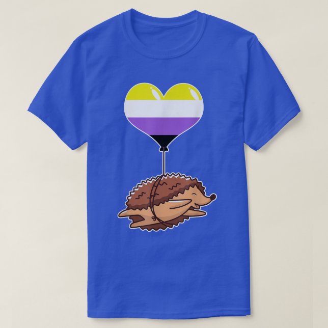 Nonbinary Hedgehog  seual Identity  Nonbinary gend T-Shirt (Design Front)