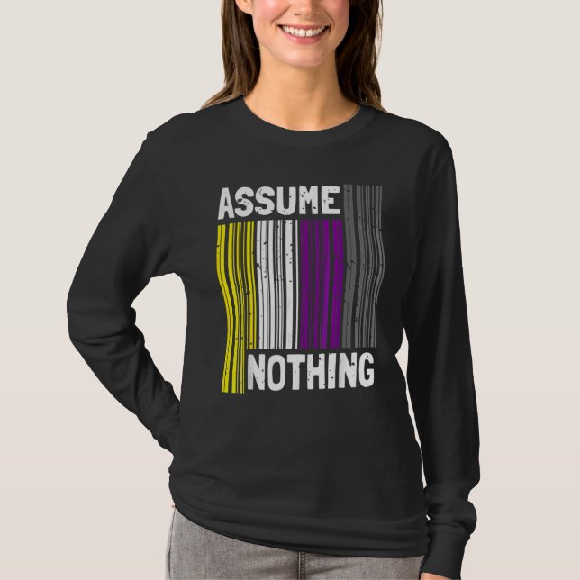Nonbinary I Lgbt Pride I Flag Barcode I Assume Not T-Shirt (Front)