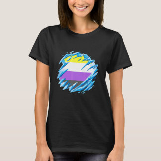 Nonbinary LGBTQ Ice Melt Nonbinary Flag Nonbinary  T-Shirt