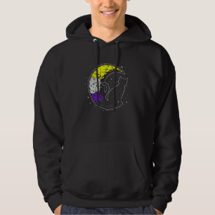 Nonbinary Moon Space Cat Lgbt Pride With Nb Non Bi Hoodie