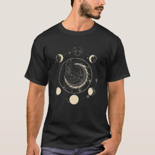 Nonbinary Moon Space Cat With NB Non-Binary Flag V T-Shirt