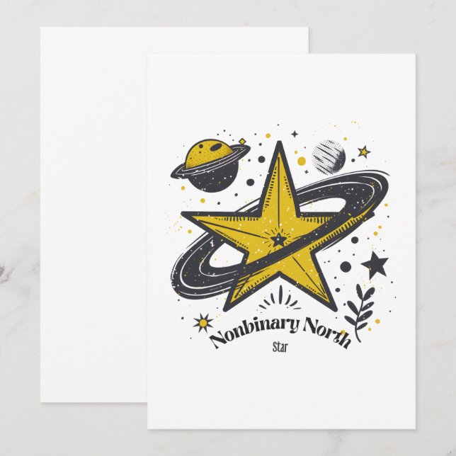 Nonbinary North Star Shirt – LGBTQ Camping Pride Invitation (Front/Back)