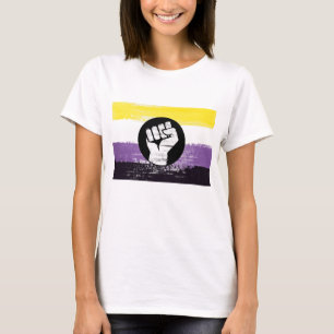 Nonbinary Painted Protest Flag T-Shirt