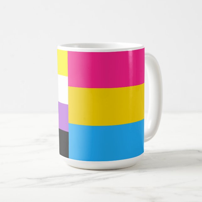 Nonbinary Pansexual Dual Pride Flag Coffee Mug (Front Right)