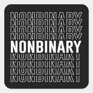 Nonbinary Pattern Square Sticker
