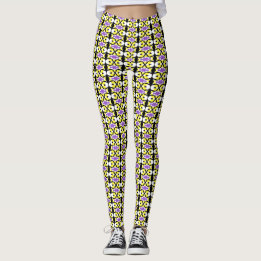 nonbinary pattern white basic B Leggings
