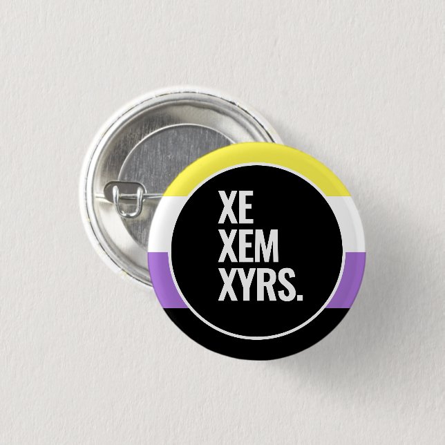 Nonbinary Pride 3 Cm Round Badge (Front & Back)