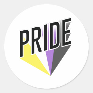 Nonbinary Pride Burst Classic Round Sticker