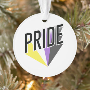 Nonbinary Pride Burst Ornament