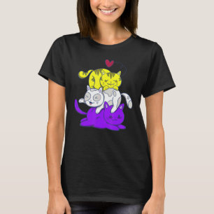 Nonbinary Pride Cat Lgbt Non Binary Flag Cute Cats T-Shirt