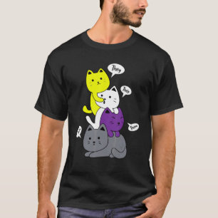 Nonbinary Pride Cat Lgbt They Their Them Meow Cute T-Shirt