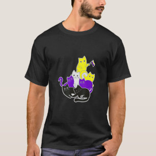 Nonbinary Pride Cat Lgbtq Non Binary Flag Pride T-Shirt