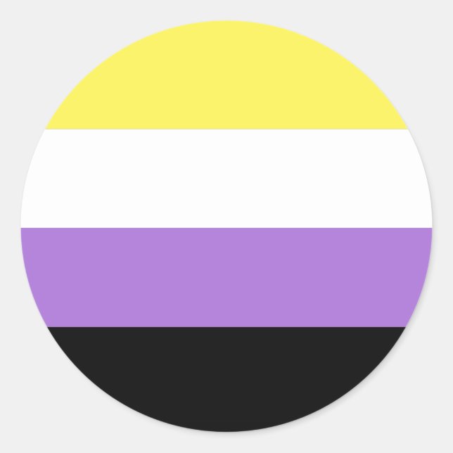 Nonbinary Pride Classic Round Sticker (Front)