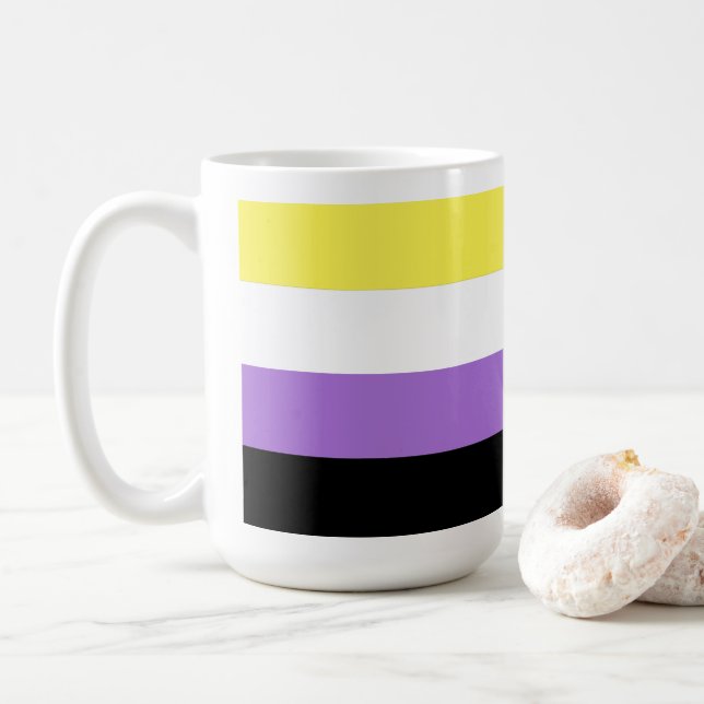 Nonbinary Pride Coffee Mug (With Donut)