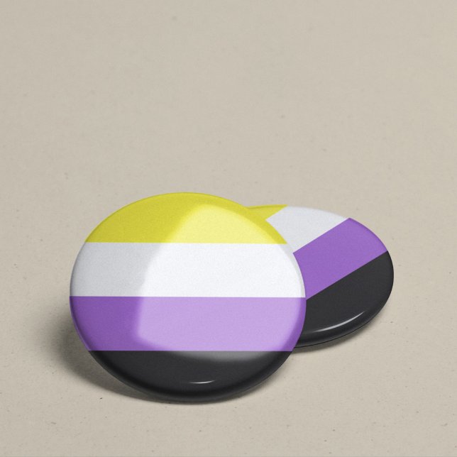 Nonbinary Pride Community Flag LGBT Symbol 6 Cm Round Badge (Creator Uploaded)
