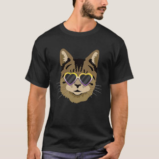 Nonbinary Pride Cute Cat Kitten LGBTQ Enby Non Bin T-Shirt