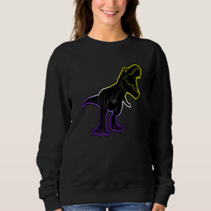 Nonbinary Pride Dinosaur Funny Non Binary LGBT Enb Sweatshirt