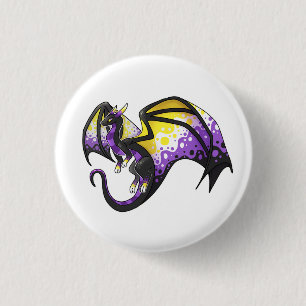 Nonbinary Pride Dragon 3 Cm Round Badge