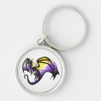 Nonbinary Pride Dragon Key Ring