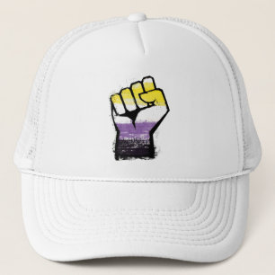 Nonbinary Pride Fist Trucker Hat