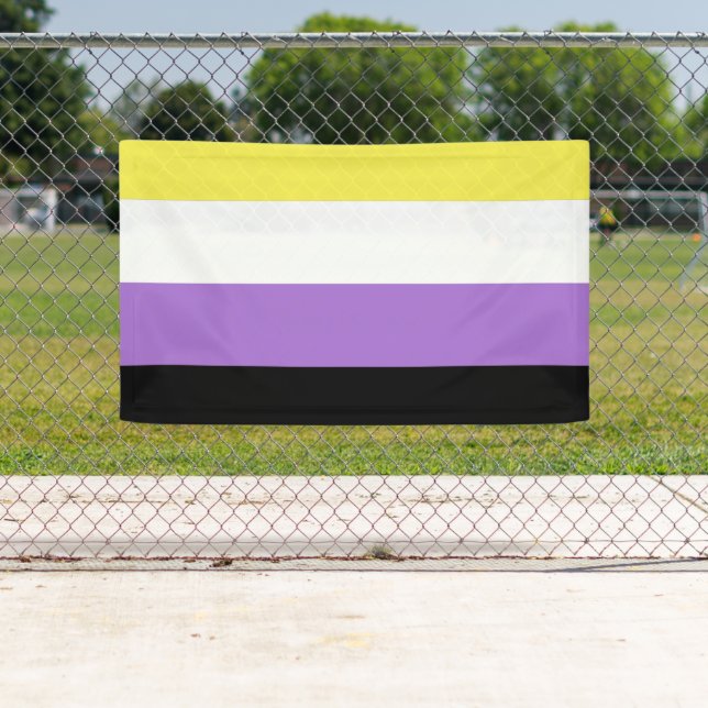 Nonbinary Pride Flag Banner (Insitu)