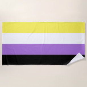 Nonbinary Pride Flag Beach Towel