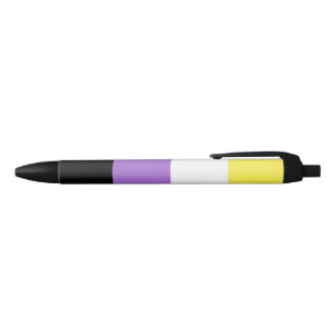 Nonbinary Pride Flag Black Ink Pen