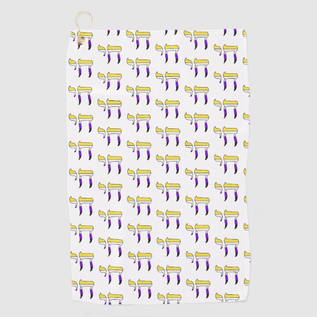 Nonbinary Pride Flag Chai Golf Towel (Front)