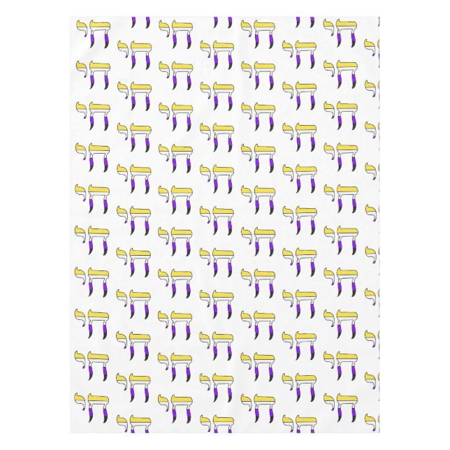 Nonbinary Pride Flag Chai Tablecloth (Front)
