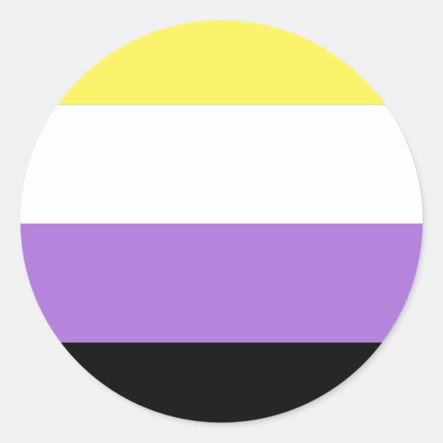 Nonbinary Pride Flag Classic Round Sticker (Front)