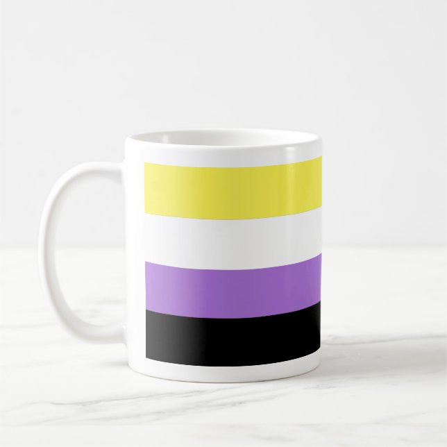 Nonbinary Pride Flag Coffee Mug (Left)