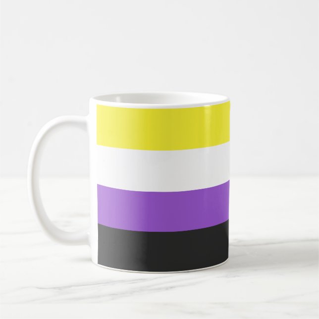 Nonbinary Pride Flag Coffee Mug (Left)