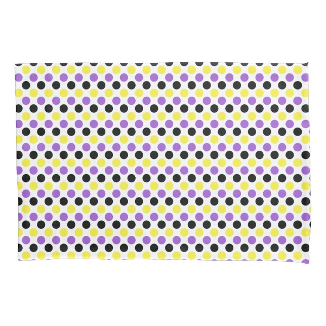 Nonbinary Pride Flag Colours Polkadots Pillowcase (Front)