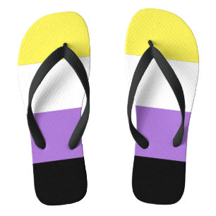 Nonbinary Pride Flag Flip Flops